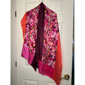 Doncaster Silk Floral Scark in Pink